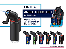 ZENGAZ LIGHTER Lig10A Angle Torch Jet (24 Pk) WHOLESALE