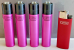 Clipper  4 xCrystal pink Refillable Lighters (EB66) collectable set of 4+ bonus