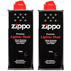 2 x GENUINE Zippo Cigarette Lighter Premium FLUID Fuel Petrol Refill 125ml