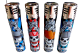 clipper lighters  Jet flame Hat skulls set of 4  WINDPROOF Adjustable x 2 -8 lig