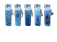 20x Lighters electronic gas refillable aquarium pewter charm Comes with bonus