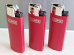 Clipper micro  gas refillable lighters set of 4 CRYSTAL& 3 METALLIC CLIPPER Red