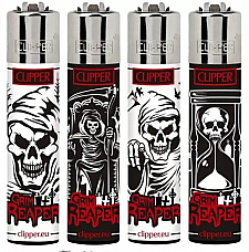 Clipper gas collectable set of 4  Grim Reaper comes with a tube of flints