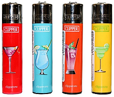 4 X Clipper Lighters. set of 4 Lighters  comes with a tube of 6 Clipper flints