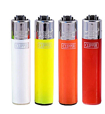 4 X Clipper Lighters. set of 4 Lighters  comes with a tube of 6 Clipper flints