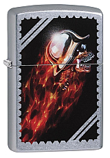 GENUINE ZIPPO WINDPROOF LIGHTER Chrome Skull DESIGN (29067) GIFT BOXED