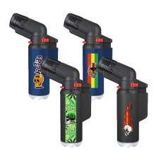 4 X Zengaz LIG10A  Angle Torch Jet Lighter With Flip Lid