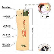 Giant out door  refillable high impact soft touch lighter led torch & bottle gre