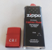 CRI Red Oil Lighter + Zippo Cigarette Lighter Refill Fluid 125ml+Wick+Flints