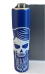 Clipper Dark blue  metal skull case with micro Clipper  lighter collectable