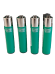 Genuine Clipper Lighters  green  normal flame 4 Pack+ tube Clipper Flints(6)